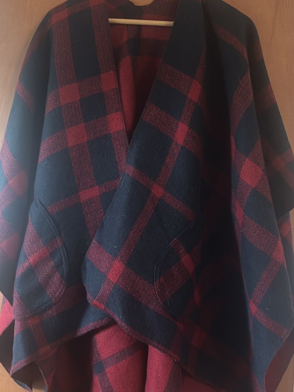 bp Red and Black Plaid Cape